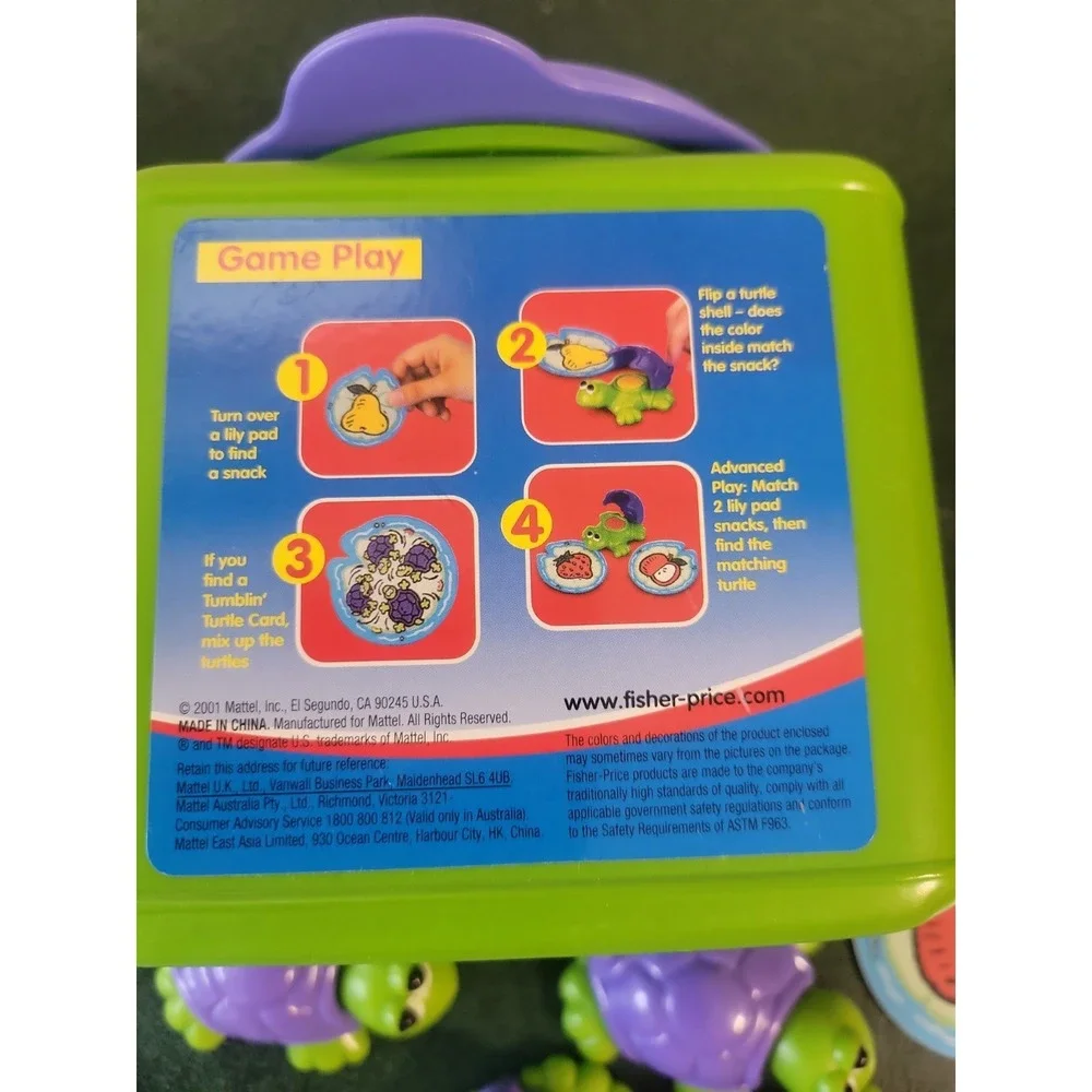 Fisher Price TURTLE PICNIC GAME Color Picture Matching Complete 2001 Vtg